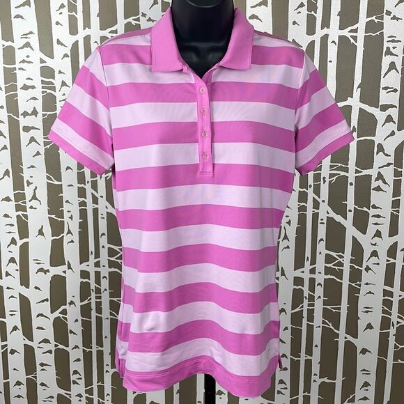 Nike Golf Tour Performance Dri-Fit Golf Shirt - Pink Stripes - Barbiecore - Picture 5 of 8